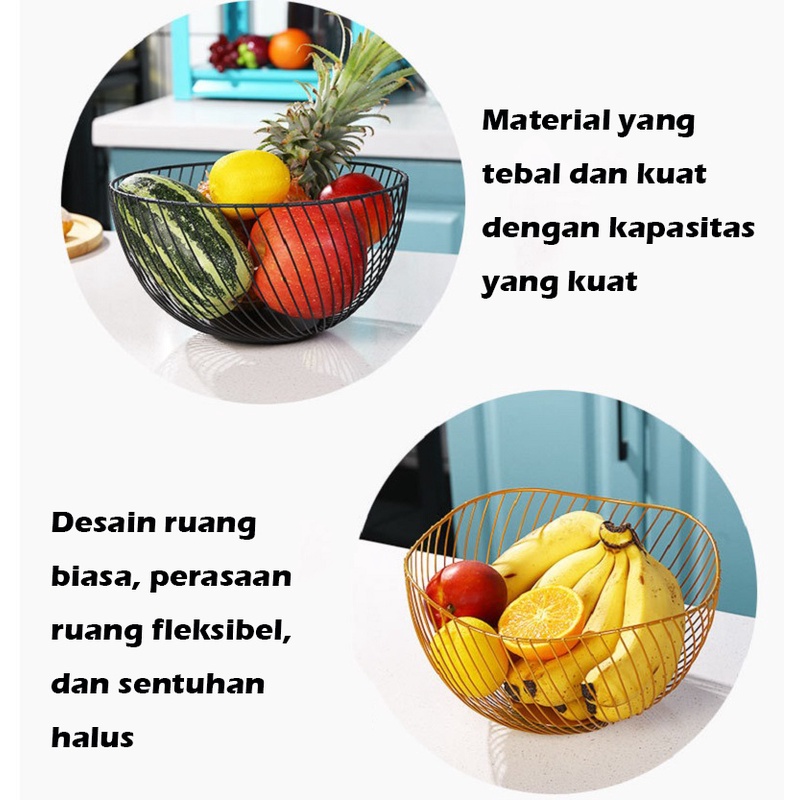 Fruit Tray Gold/Black /Keranjang Tempat Buah Warna Emas Hitam Daun Teratai