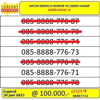 NOMOR INDOSAT 085-8888 XXXXX