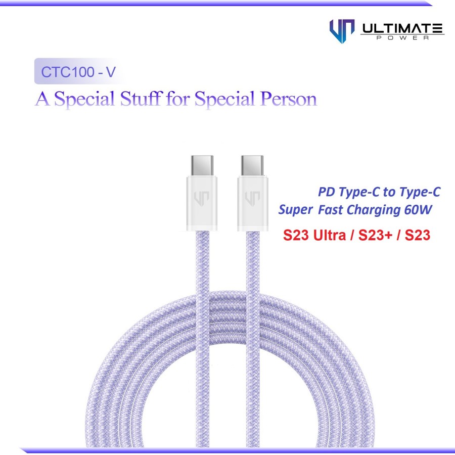 Kabel Data Cable Samsung S23 Ultra S23+ Super Fast Charging Lavender