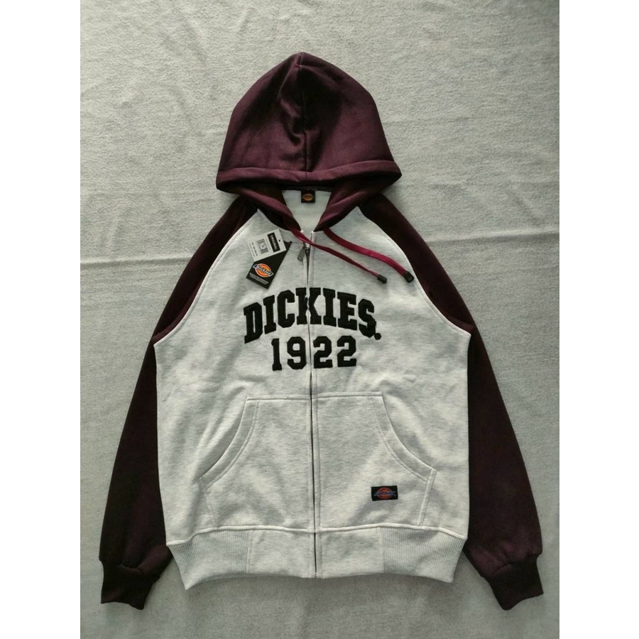 Zipper Hoodie Dickies Fulltag Label Pria Wanita | Hoodie Pria Dickies Sleting Dua Warna