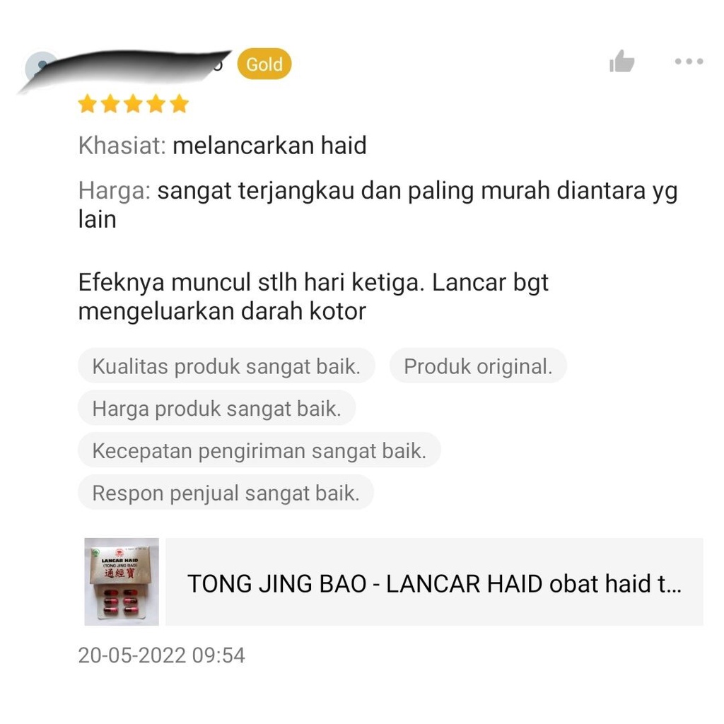 Tong Jing Bao ORI Pelancaran Haid Telat 1 Bulan sampai 5 Bulan BPOM Tuntas Ampuh Dari Cina