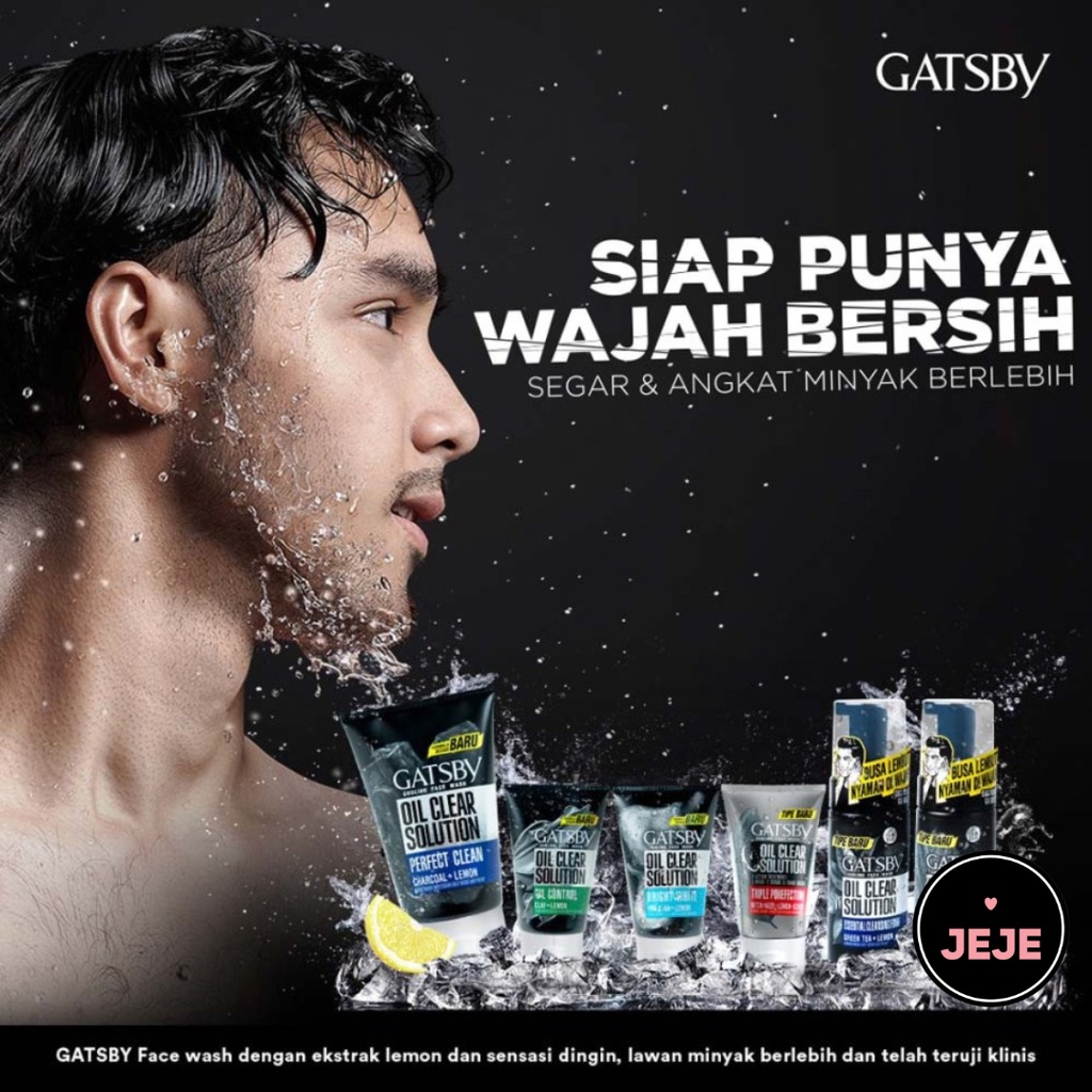 GATSBY Cooling Face Wash 100ml | Triple Protection Perfect Clean Oil Control Bright White