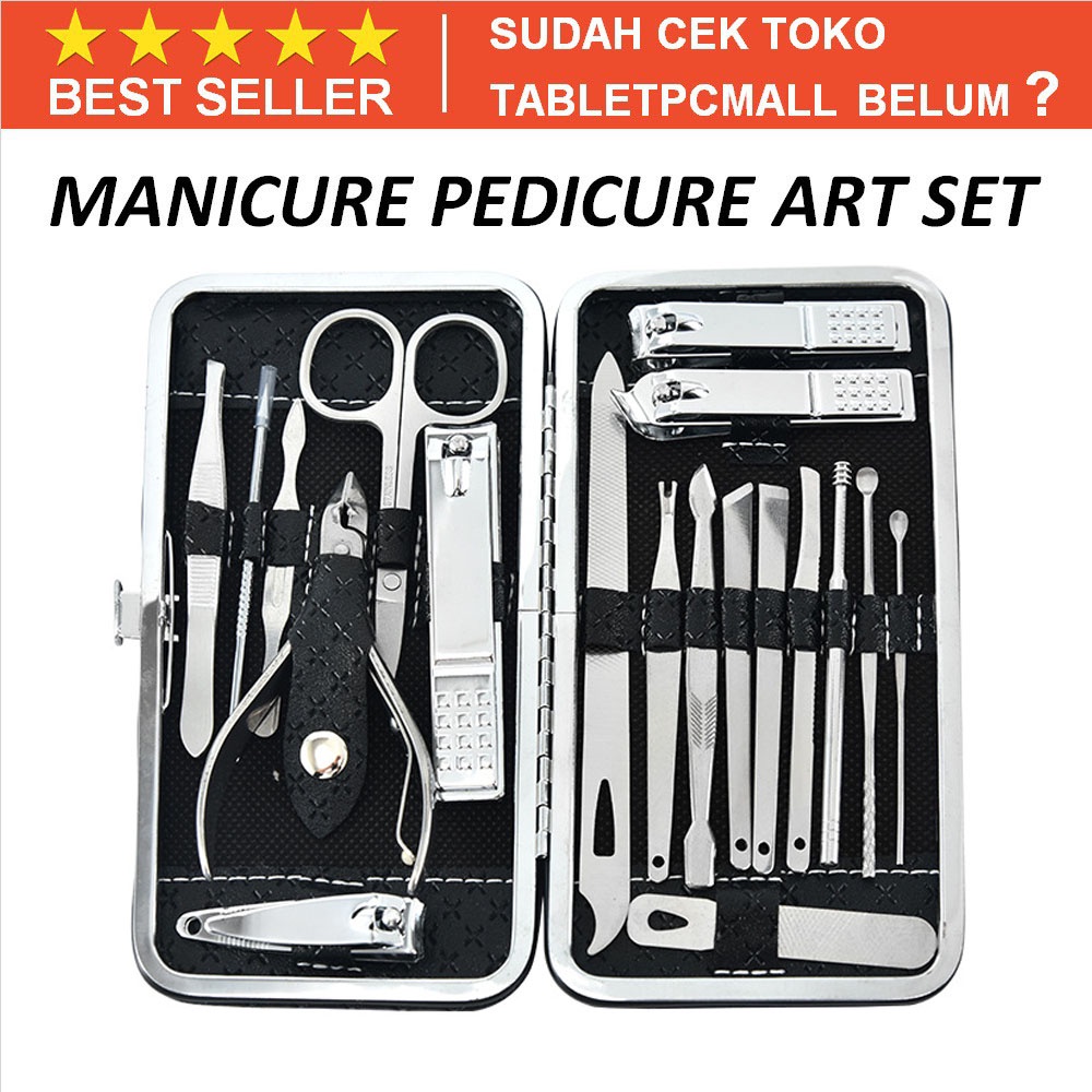 Gunting Kuku Set 19 in 1 Stainless Original / Alat Menicure Pedicure Set / Alat Perawatan Kuku / Nail Art Set Lengkap
