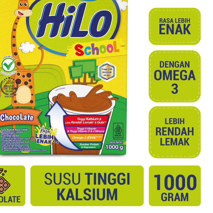 

☈ HiLo School Chocolate 1000 gram - Susu Tinggi Kalsium ۝