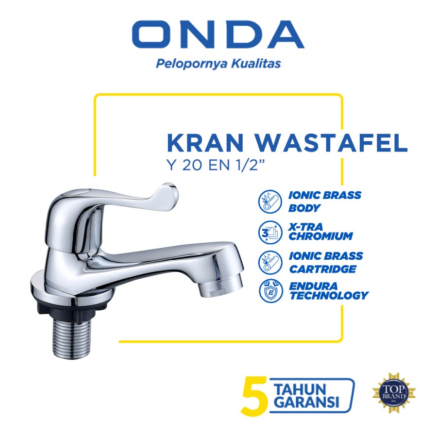 ONDA Y20EN ORIGINAL kran wastafel cuci tangan bahan KUNINGAN tebal