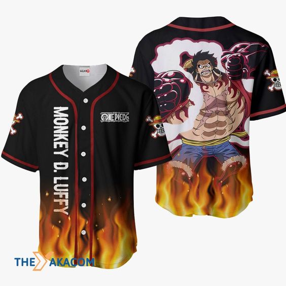 JERSEY BASEBALL ANIME JERSEY MUGIWARA X NIKE JERSEY BOLA JERSEY ANIME WANOKUNI MONKEY D.LUFFY JERSEY