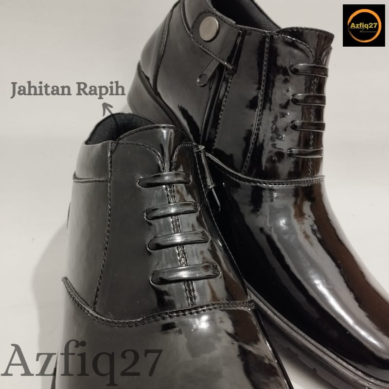 Sepatu Pdh Mengkilap Tni Polri Security Model Terbaru Pengencang Resleting YKK Original Azfiq27 #7