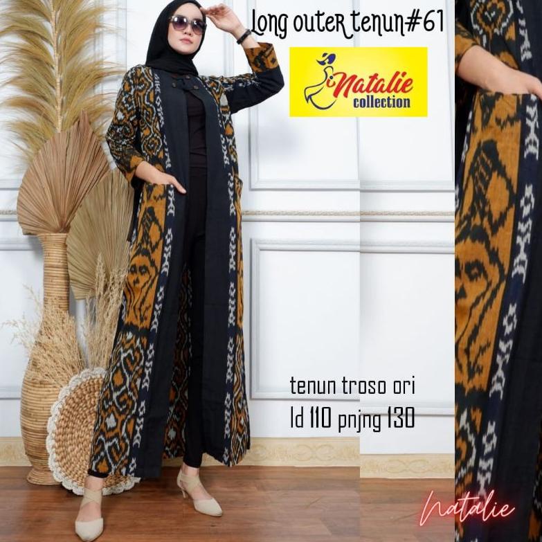 [ART. 0065 Long Outer Tenun Troso Ori // Batik Tenun Ori // Outer Batik Tenun
