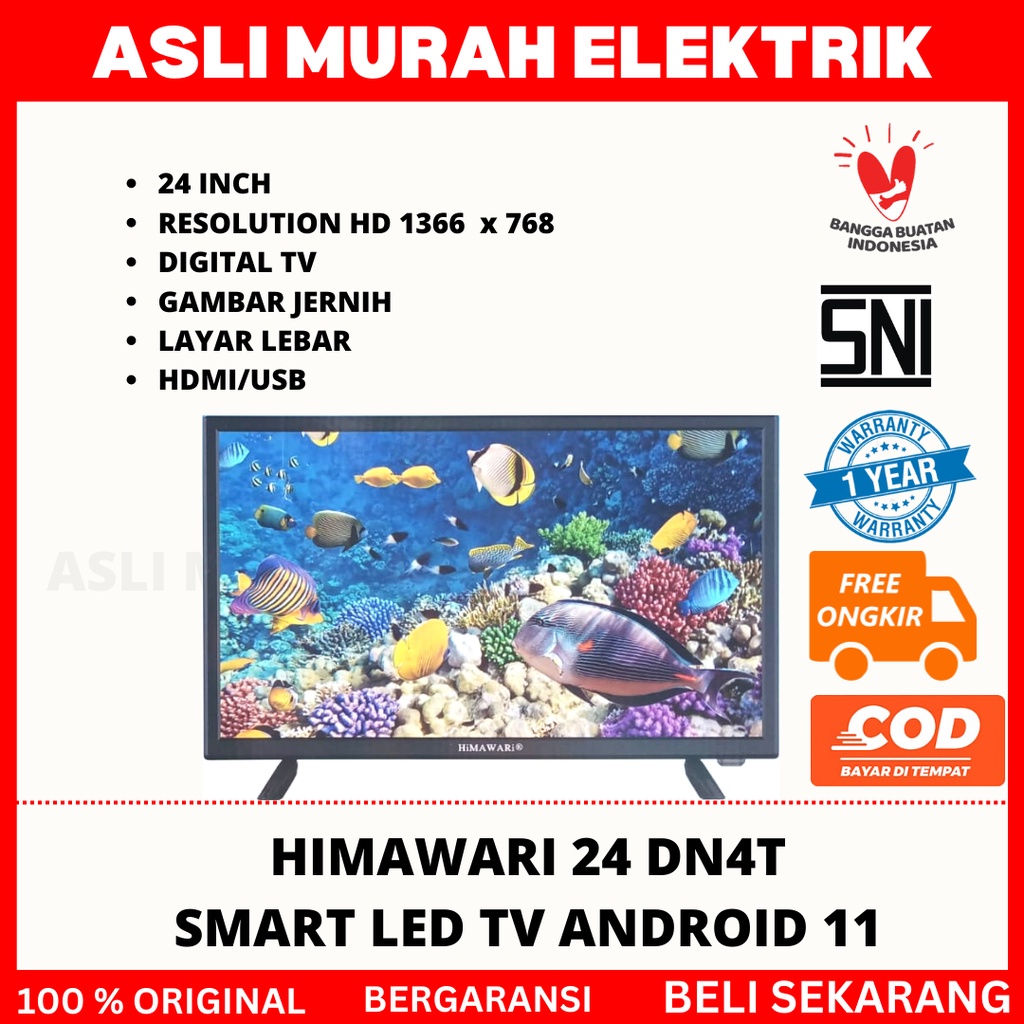 TV ANDROID DIGITAL 24INCH HIMAWARI//SMART TV 24INC//