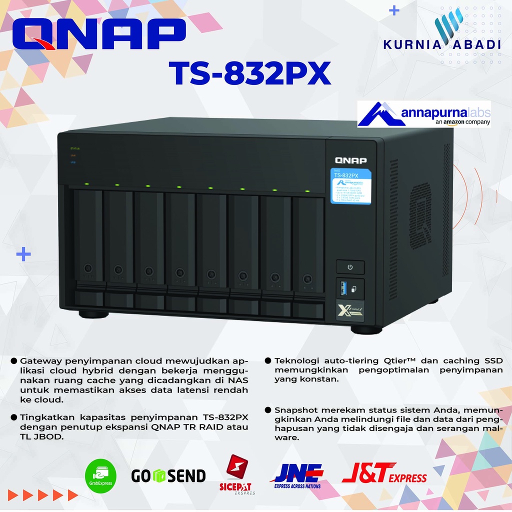 QNAP TS-832PX-16G 16GB RAM 8Bay NAS EXC DISK Annapurna Quad Core NAS