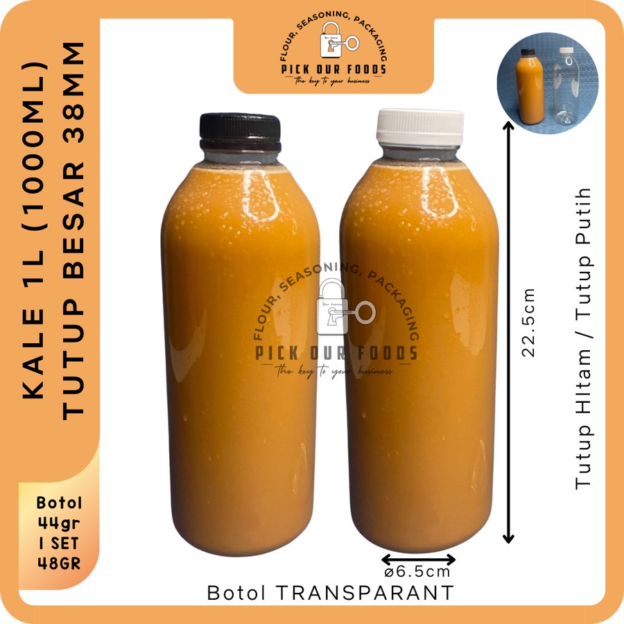 BOTOL KALE PLASTIK 1000ML / BOTOL MIUNMAN KOPI 1L / BOTOL PET / BOTOL BULAT
