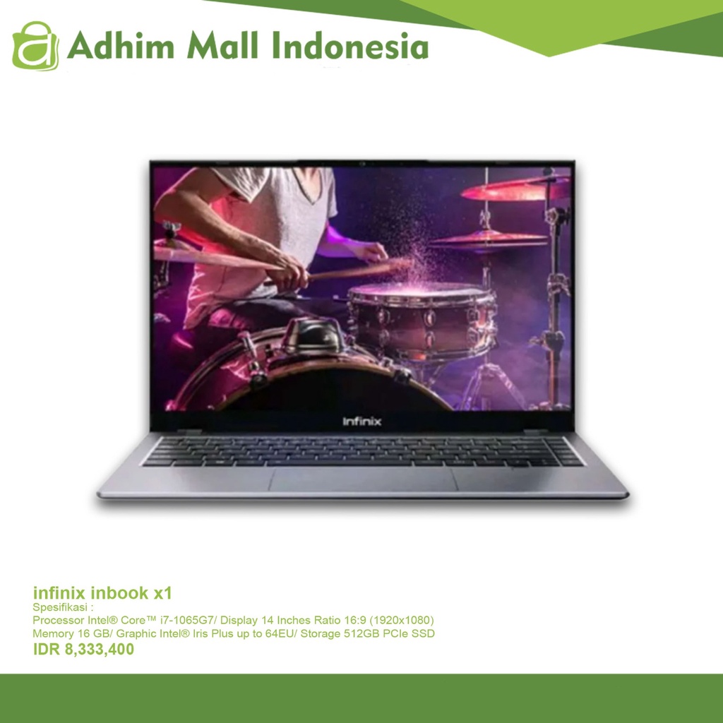 Infinix Laptop Inbook X1 i7 Series RAM 8GB SSD 512GB