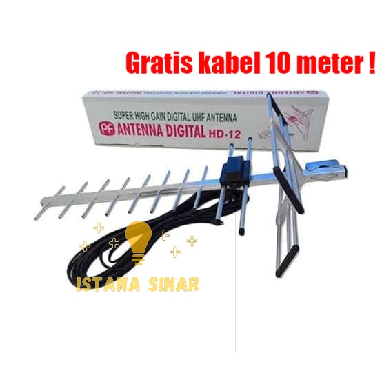 Antena Tv Digital Outdoor /Luar PF HD 12 High Gain Digital Antene