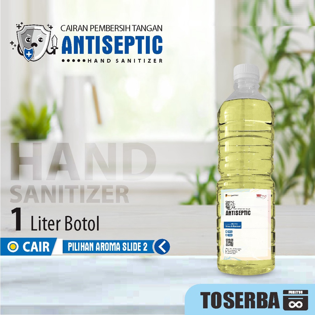 Hand Sanitizer Cair Warna Aroma Segar / Hand sanitizer Liquid Refiil  1 Liter Pet