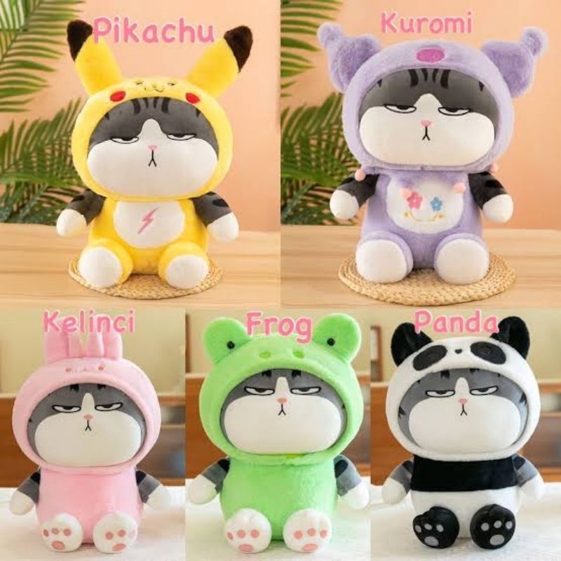 Mainan Boneka Lucu karakter Kucing Cat Furyu Costumes Plush Toy Kado Ulang Tahun Anak Ukuran 35cm