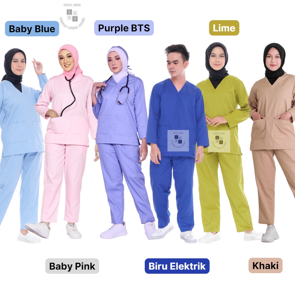 Baju OK / Baju Jaga / Scrub Medis Lengan Panjang (PART 2) DOCHS MEDIC