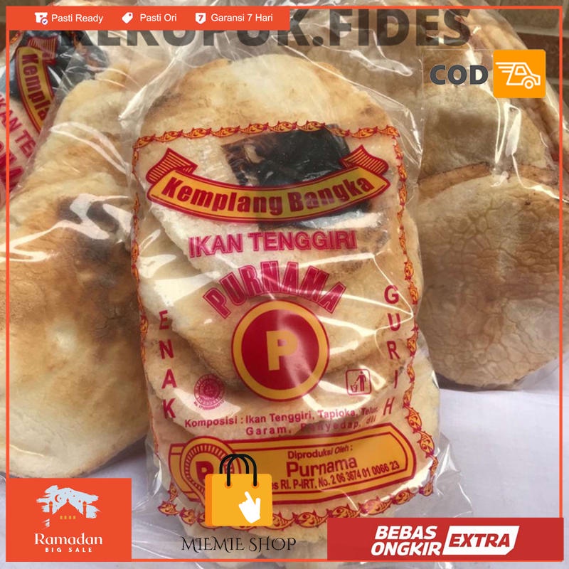 

Kerupuk Kemplang Bangka Merk Purnama - Isi 5 Pcs Pedas Gurih Enak