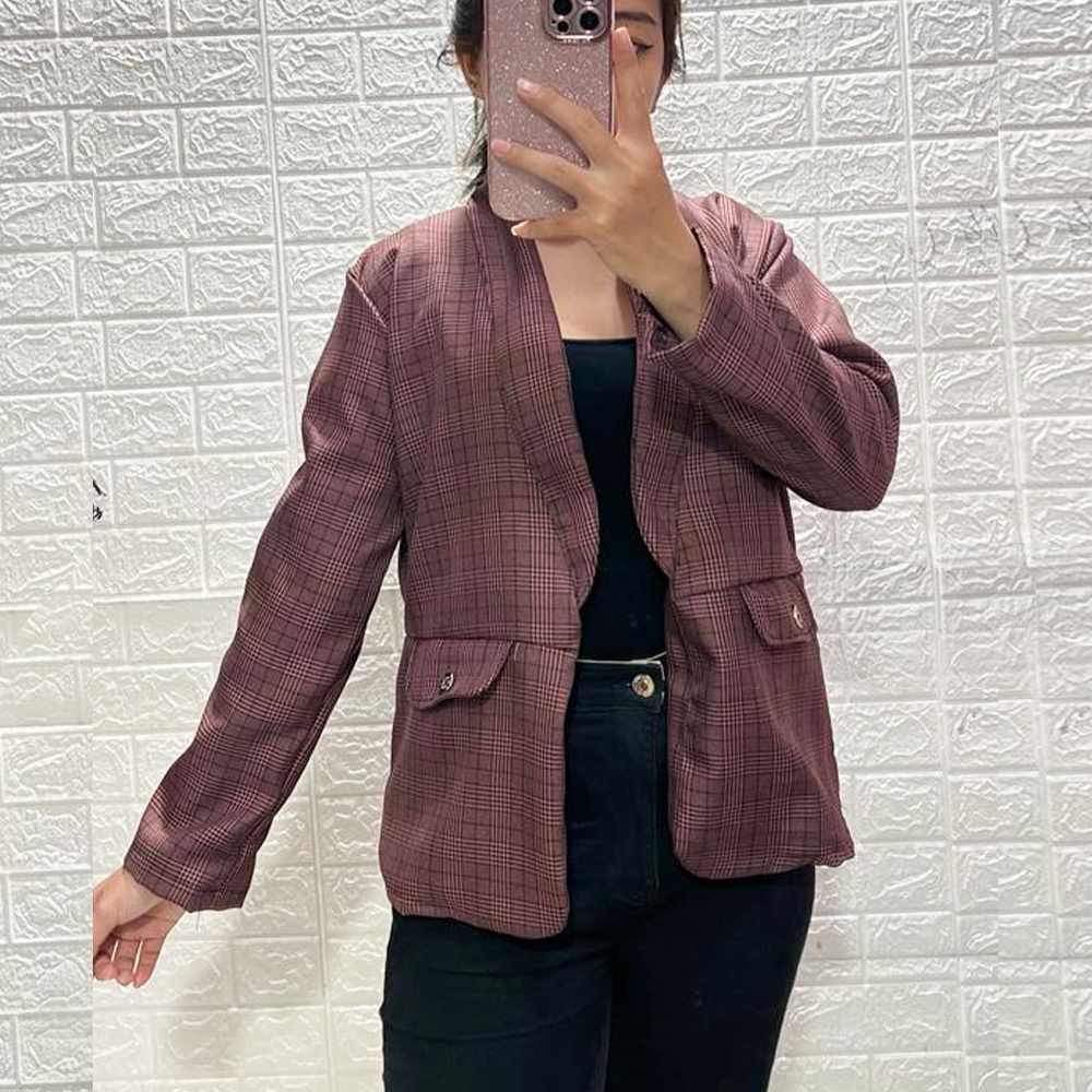 BLAZER WANITA SARAH BAHAN LINEN BERKUALITAS 01