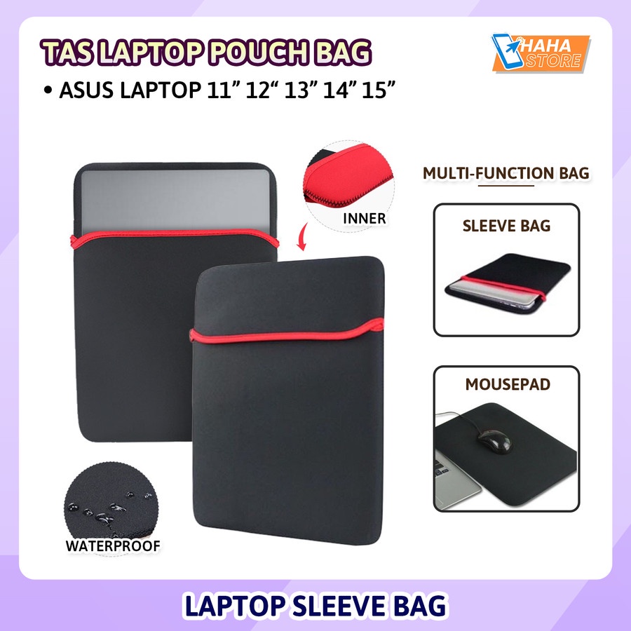 Asus Laptop 11 12 13 14 15 Vivobook Zenbook Soft Sleeve Bag Tas Pouch Pouch Sarung Laptop Case Shock