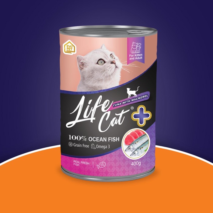

LIFE CAT KALENG PLUS 400GR RASA TUNA WITH MACKEREL (PAKET 5 KALENG)