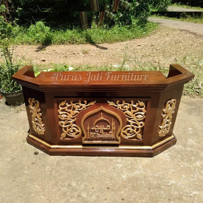 PJ1 FREE ONGKIR Meja Kajian Jati Meja Mimbar Majelis Ilmu Model Lesehan / Duduk - Finishing