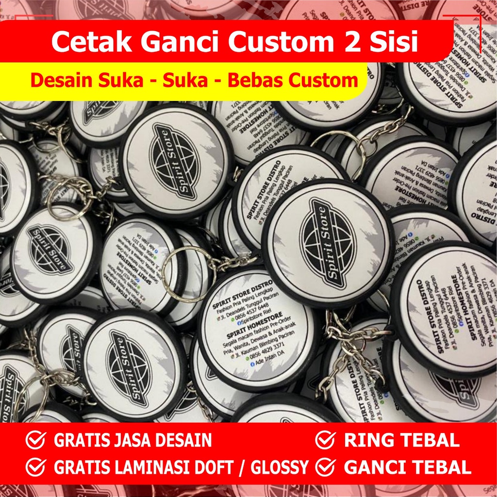 Gantungan kunci Custom 2 sisi  Ganci custom souvernir gantungan kunci 2 sisi