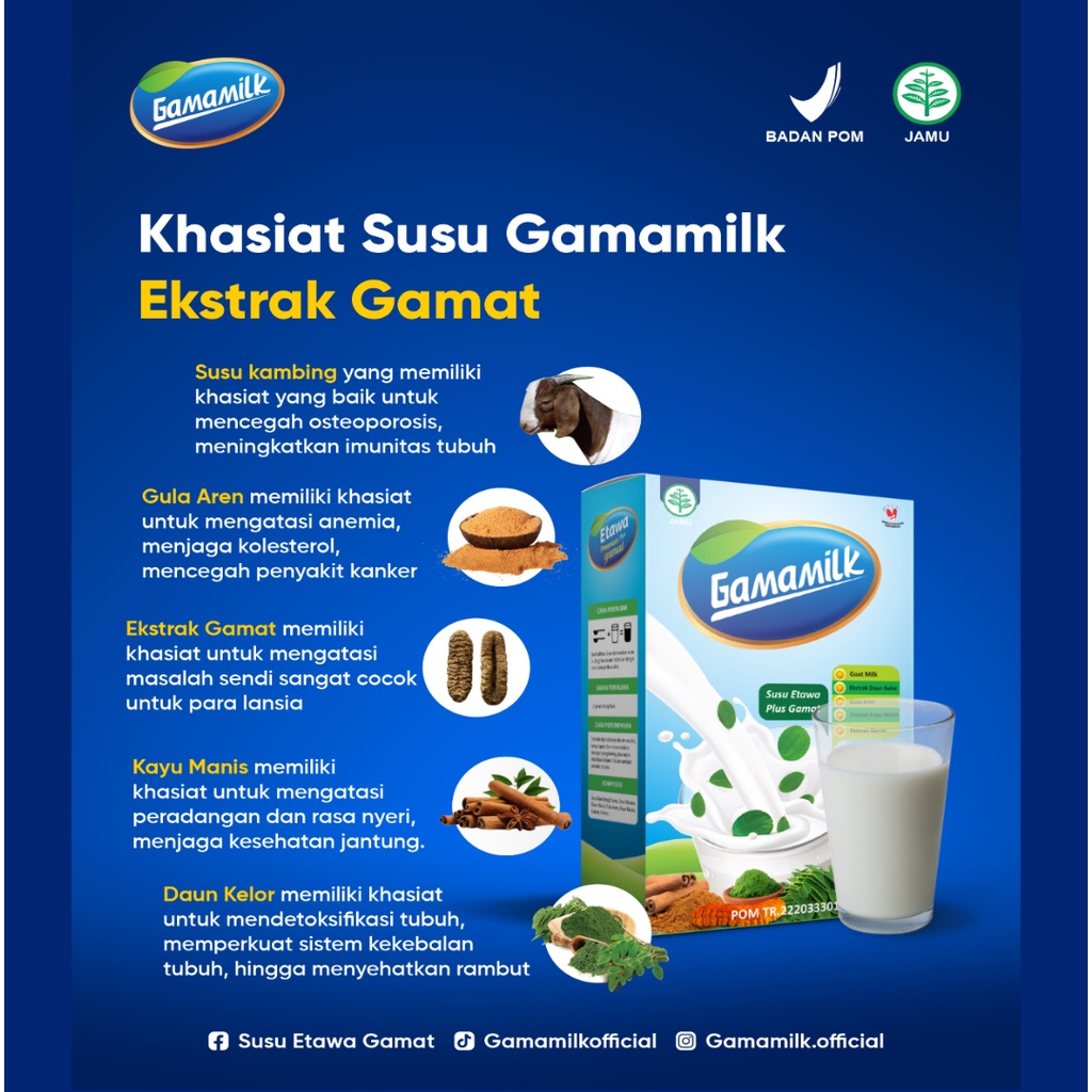 GAMAMILK Susu Etawa Gamat  Solusi Atasi Asam Lambung, Tukak Lambung, Gerd, dan Maag