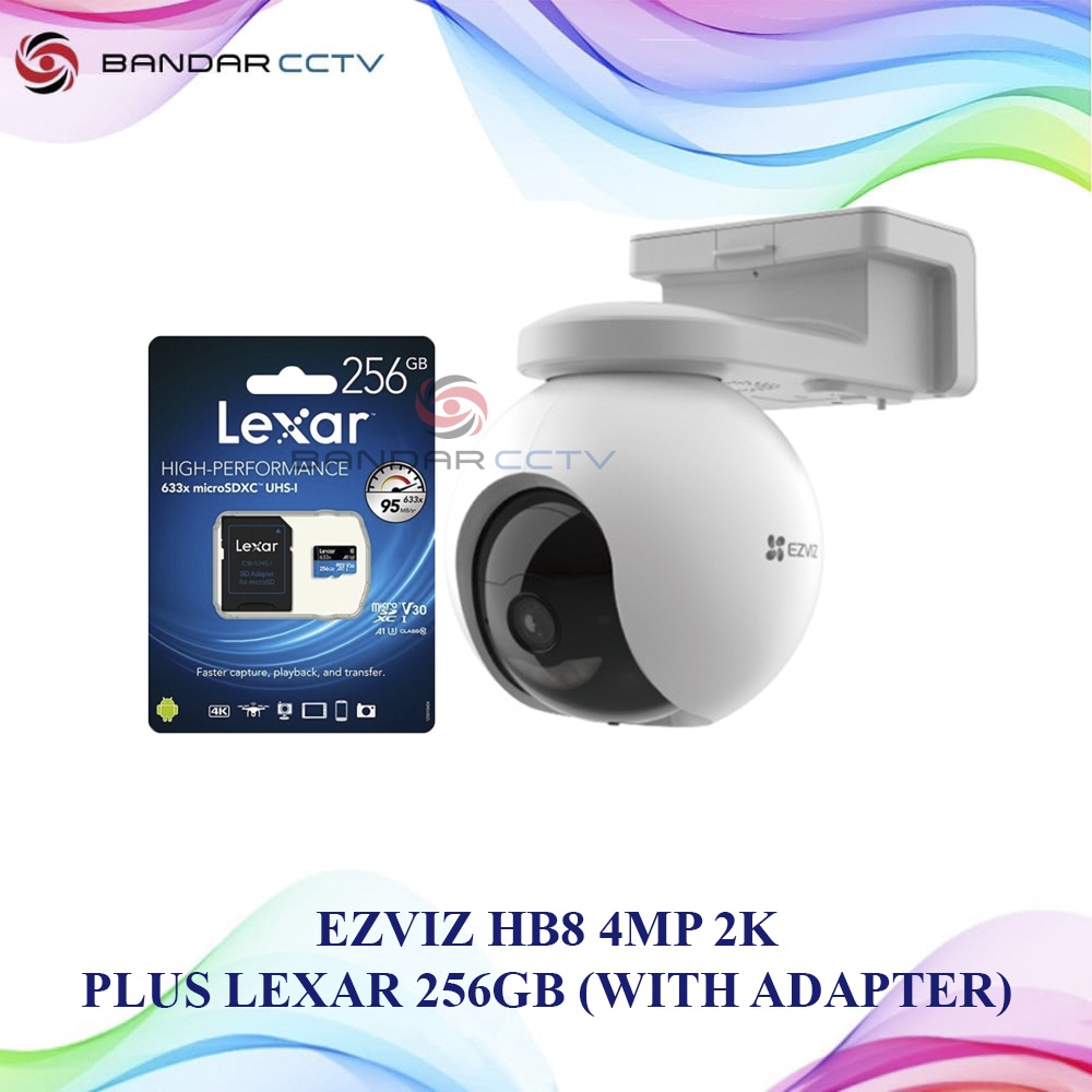 EZVIZ HB8 2K 4MP WITH LEXAR MICRO SD CARD