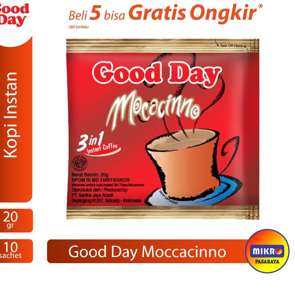 

Star 6.6 Good Day Mocacinno Moka 20 gr Kopi Instan [10 sachet] 1 Renceng