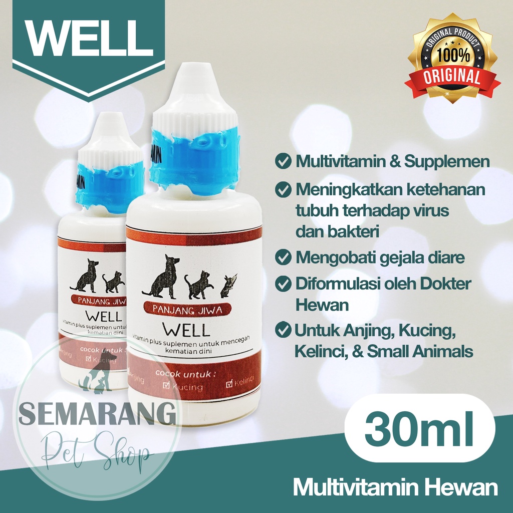 MULTIVITAMIN TETES KUCING ANJING | WELL Panjang Jiwa 30ml | Vitamin Hewan | Pet Supplement | Multi v