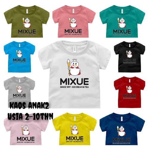 HKSTORE26 KAOS ATASAN ANAK2 LENGAN PENDEK/GAMBAR MIXUE/DIGITAL SABLON