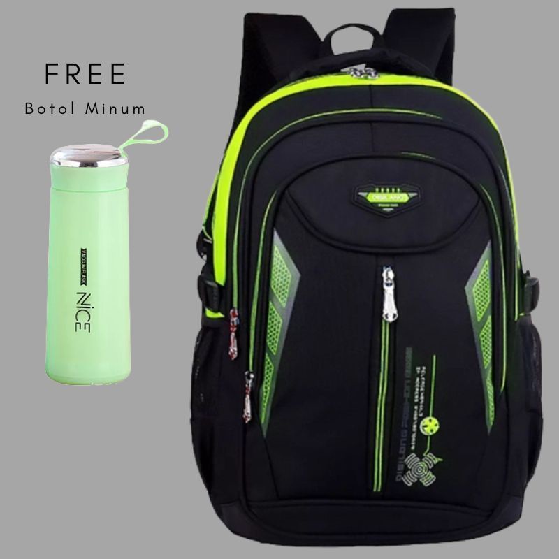 Tas Ransel Anak Tas Sekolah SD SMP DISILANG Gratis Cover Hujan + Botol Minum