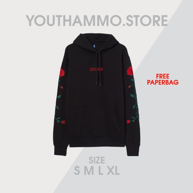 Hoodie H*M Love Is Blind Wanita Pria Full Tag / Hoodie H*M Free Paperbag (COD)