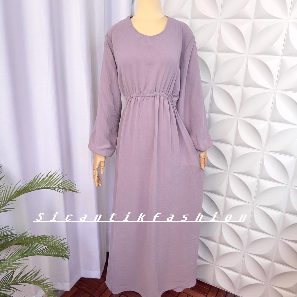 Dress Wanita Bahan Crinkle Airflow // Pakaian Muslim Wanita // Korean Style