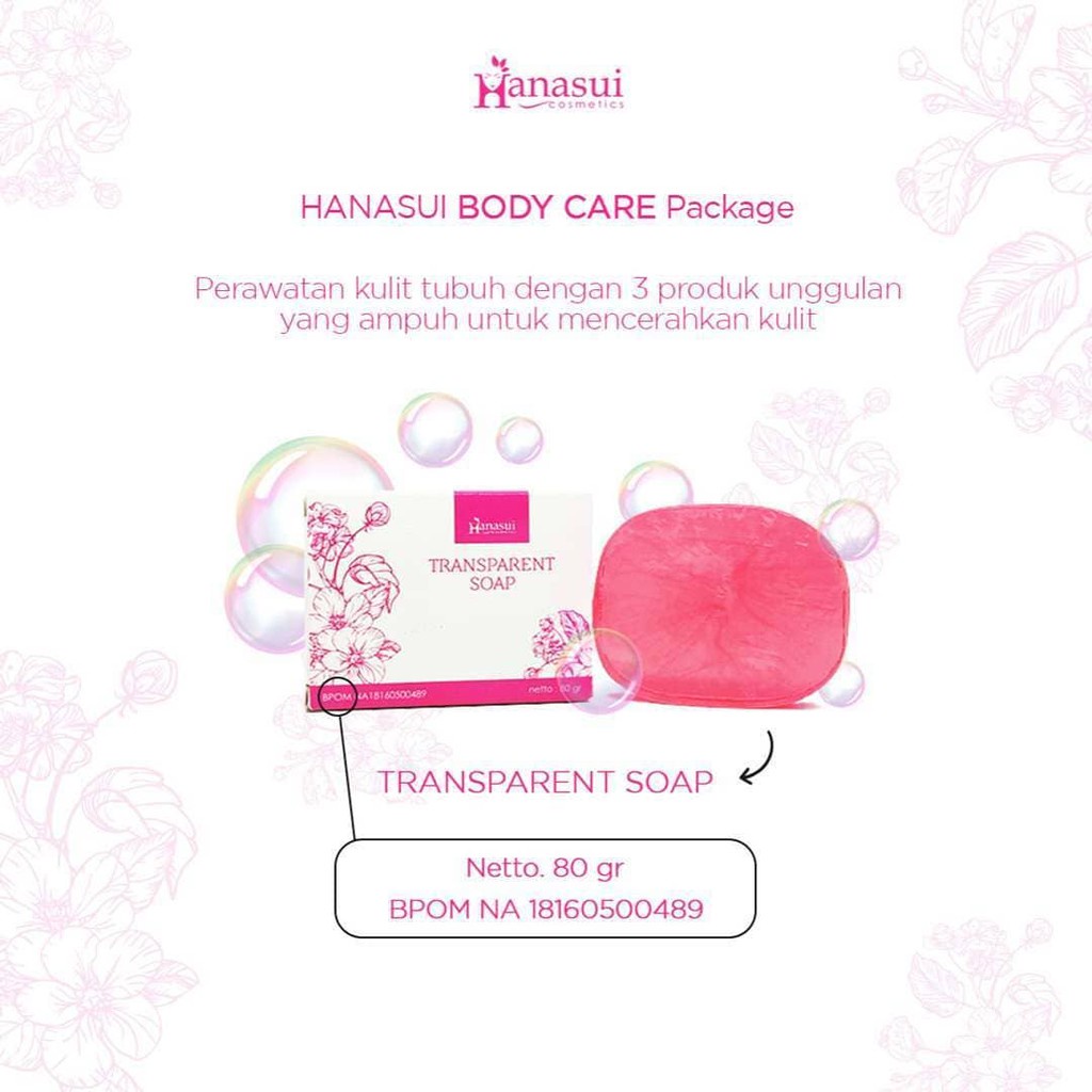 HANASUI BODY CARE 3IN1 / PAKET LOTION HANASUI / ORIGINAL BPOM