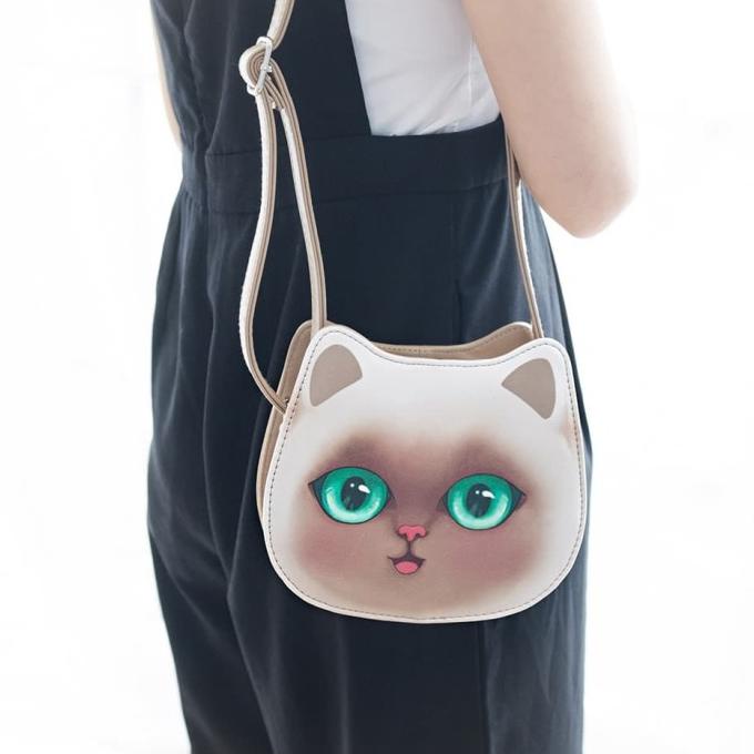 Miaomi Class Leather Sling Bag / Tas Slempang / Tas Lucu / Tas