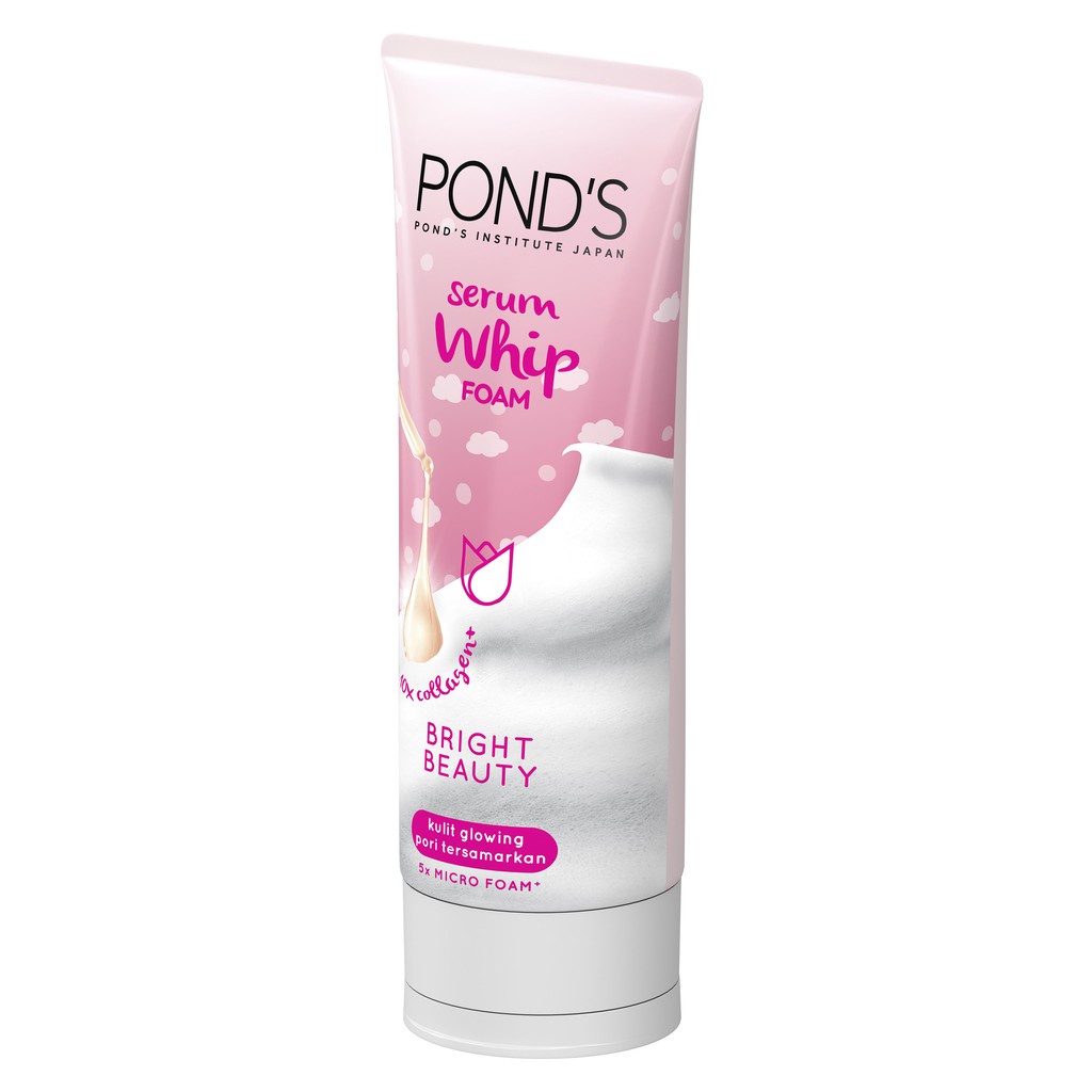 &lt; whip foam &gt; sabun Ponds Whip Facial Foam Cuci Muka Bright Beauty With 10X Collagen Serum [100g]
