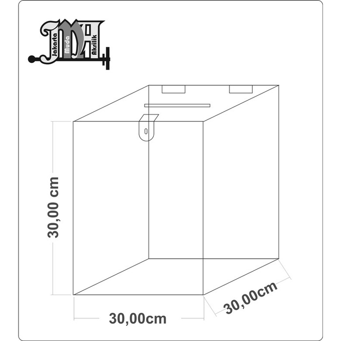 Kosu Kotak Amal Akrilik 30X30X30