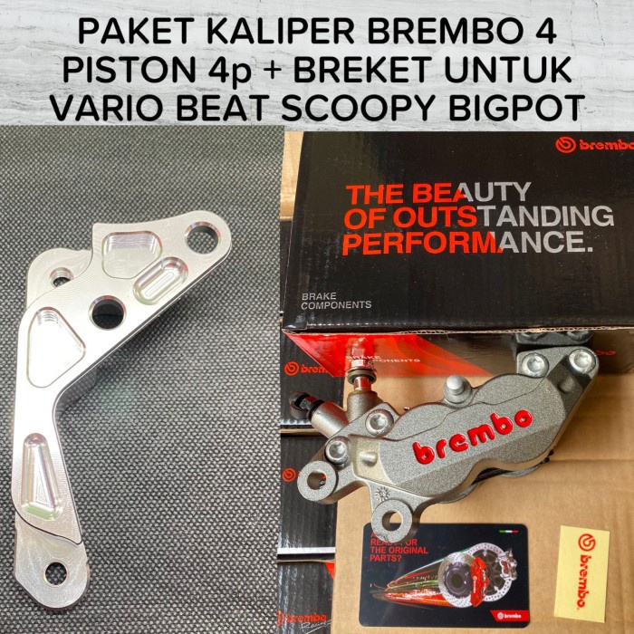 Kaliper Set Breket Brembo Bigpot 4 Piston Vario Pcx Beat Scoopy Kode 115