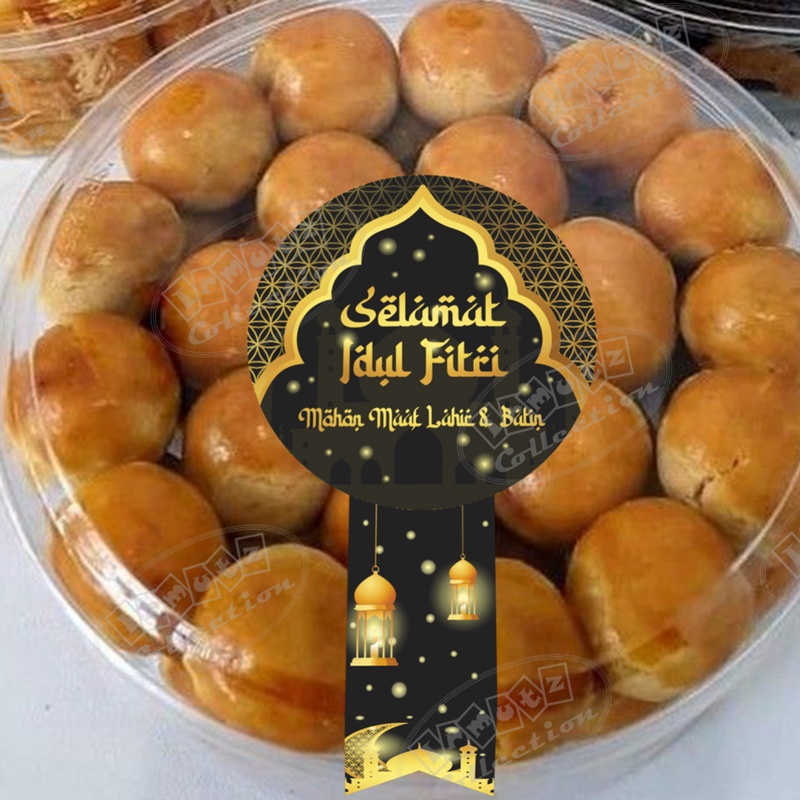 

Stiker Hampers Lebaran Toples Kue Kering Hitam Gold Emas