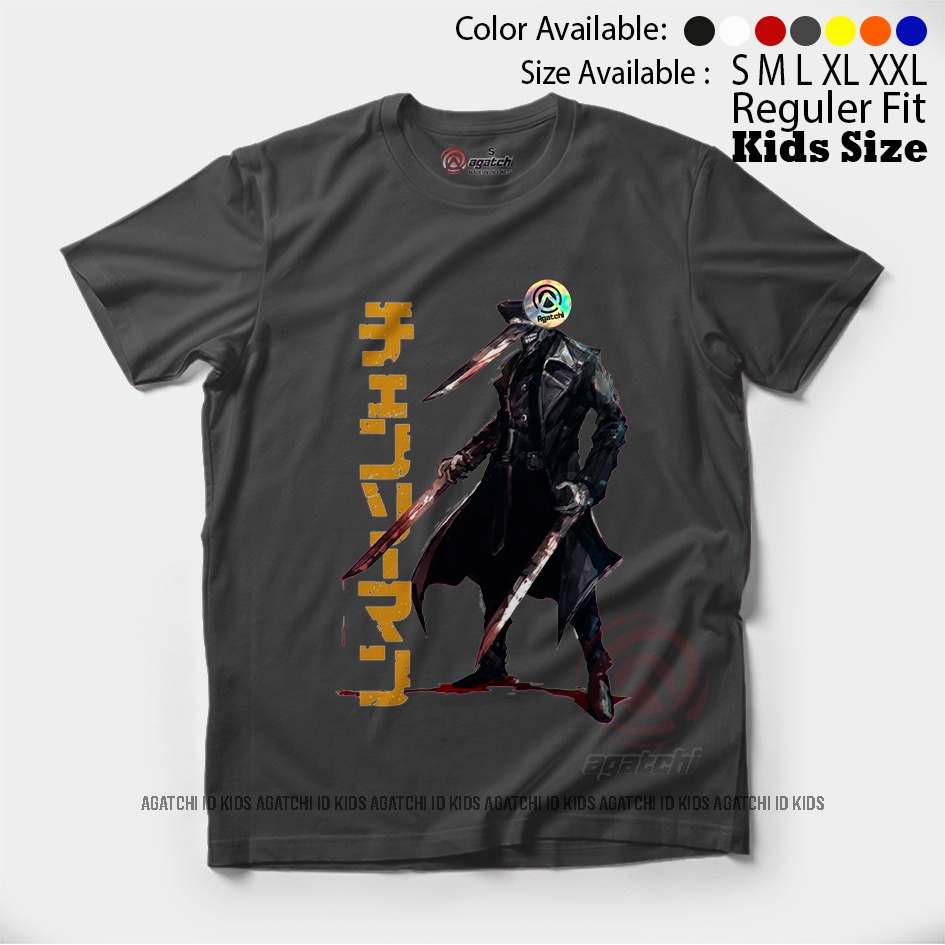 Baju Kaos Atasan Anak Laki-Laki Anime Chainsaw Man - Katana Man