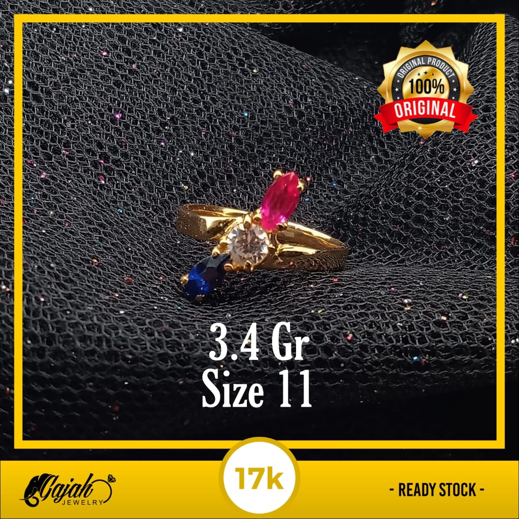 Cincin Emas 17K - 3.4 Gr Kadar 750 - 4398