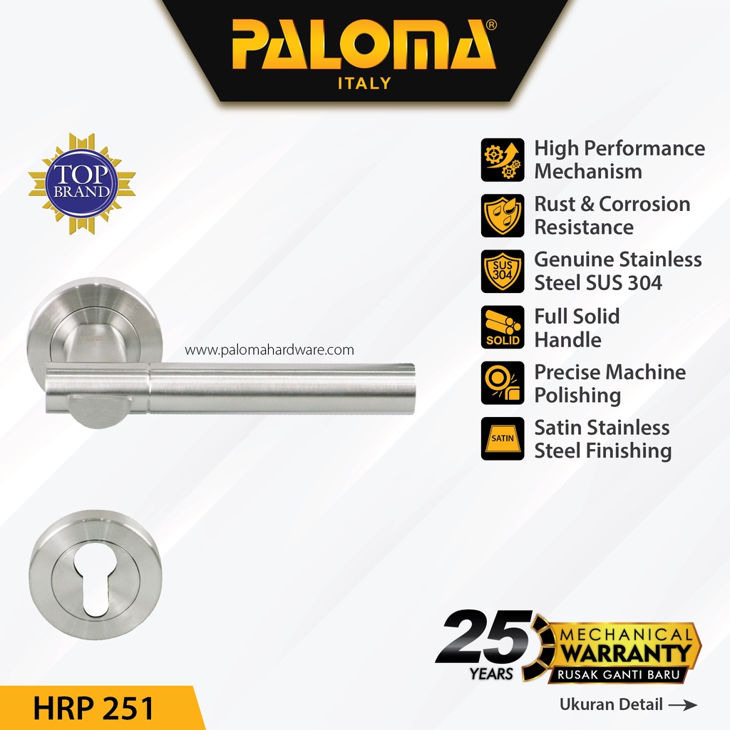 PALOMA HRP 251 Handle Pintu Roses Solid Stainless Lever Gagang Door