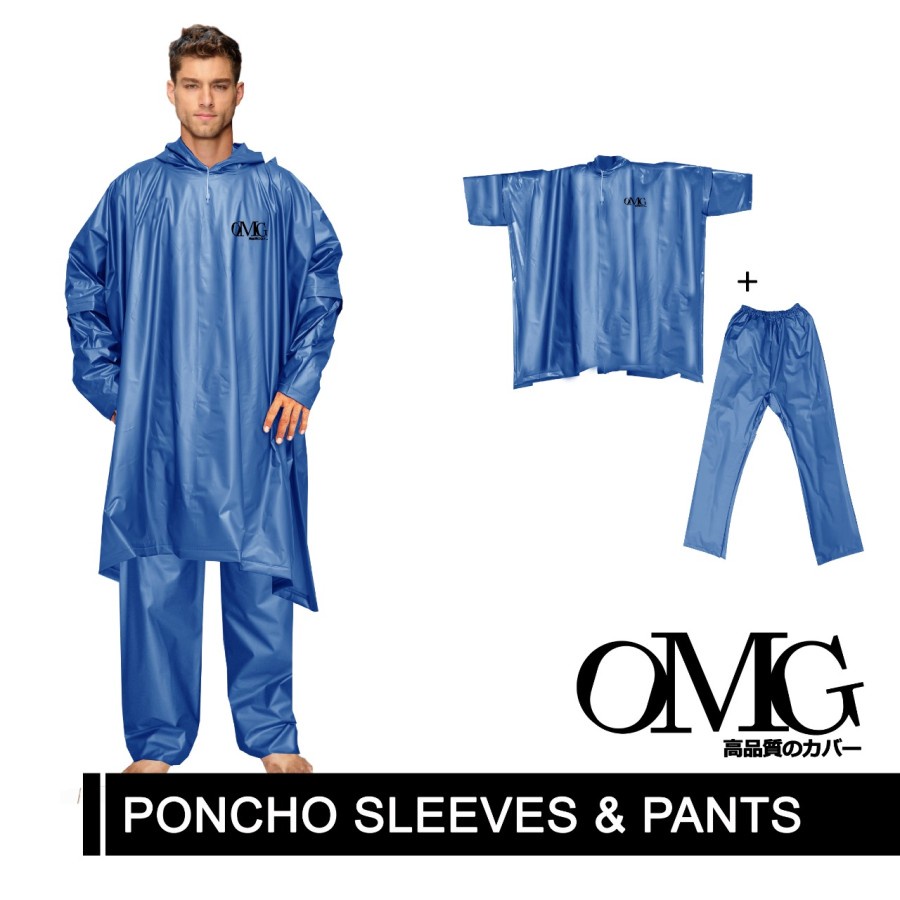 Jas Hujan Poncho Jubah Lengan dan Celana (Paket) OMG Japan SLEEVE AND PANTS