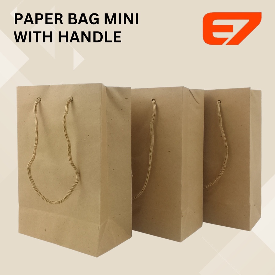 

Paper Bag Kraft Mini w Handle - Kantong Kertas, Shopping Bag, Gift Bag (25pcs)