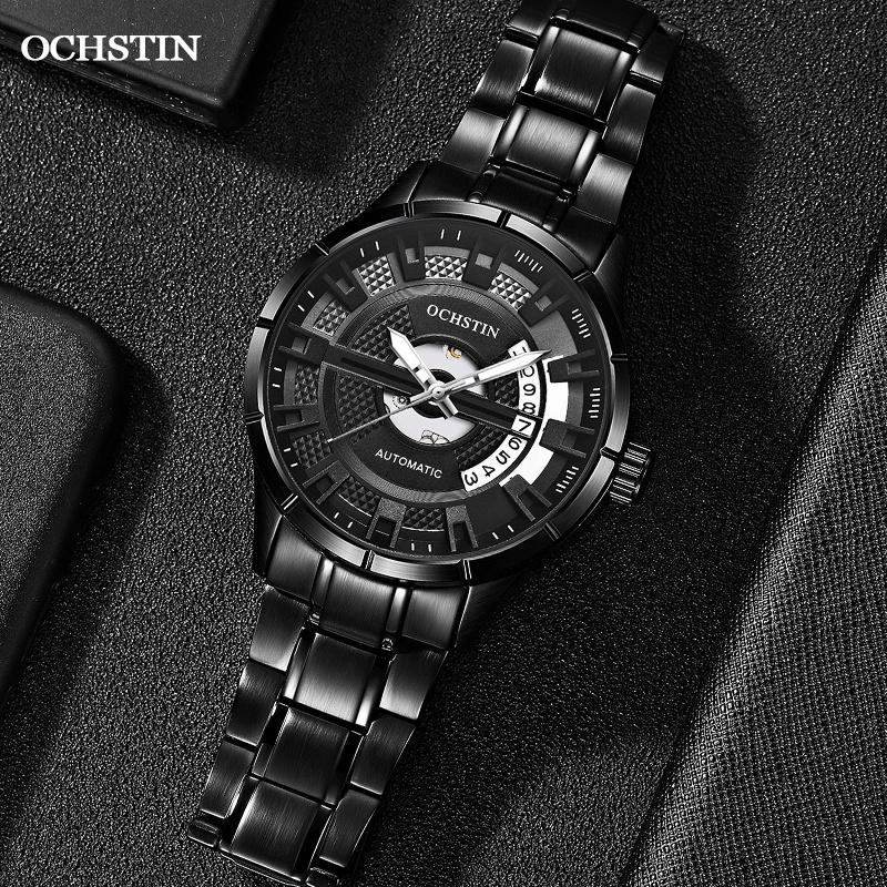 OCHSTIN Top Brand Luxury Mens Mekanis Arloji Stainless Steel Bisnis Olahraga Tahan Air Jam Tangan Pr