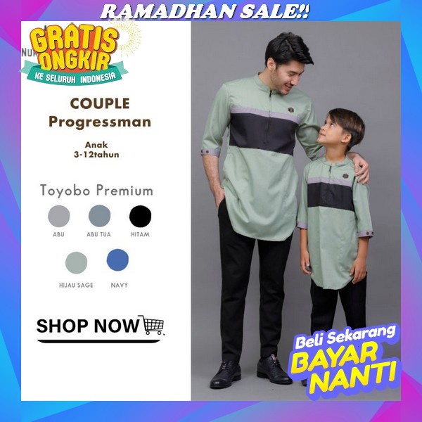 Koko Couple Ayah Dan Anak Terbaru 2023 Laki Laki Lengan Panjang Warna Abu Grey Ukuran Jumbo Xxl Xxxl