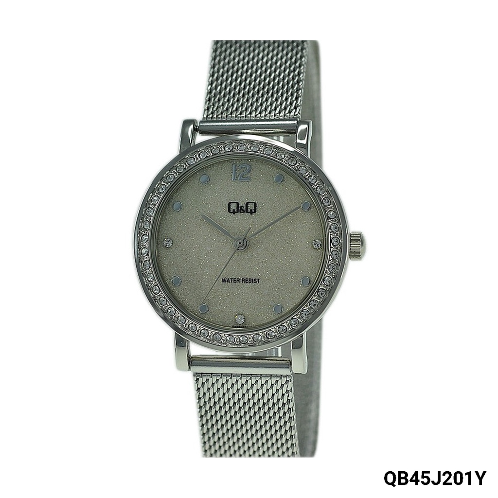 Jam Tangan Rantai Wanita Business Classic Rantai Stainless Steel Analog Original Q&amp;Q QnQ QQ QB45