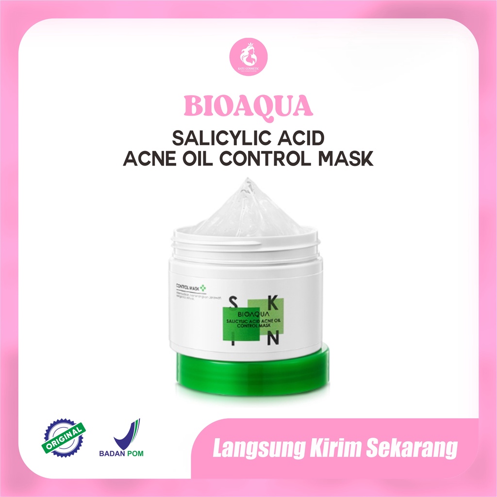 BIOAQUA Salicylic Acid Oil Control Cotton Mask 120g Menyamarkan Jerawat &amp; Membersihkan Pori Wajah