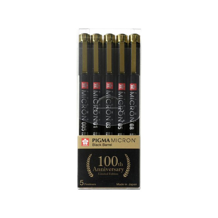 

Dpen Sakura Pigma Micron Black Barrel 100Th Anniversary Limited Edition Set